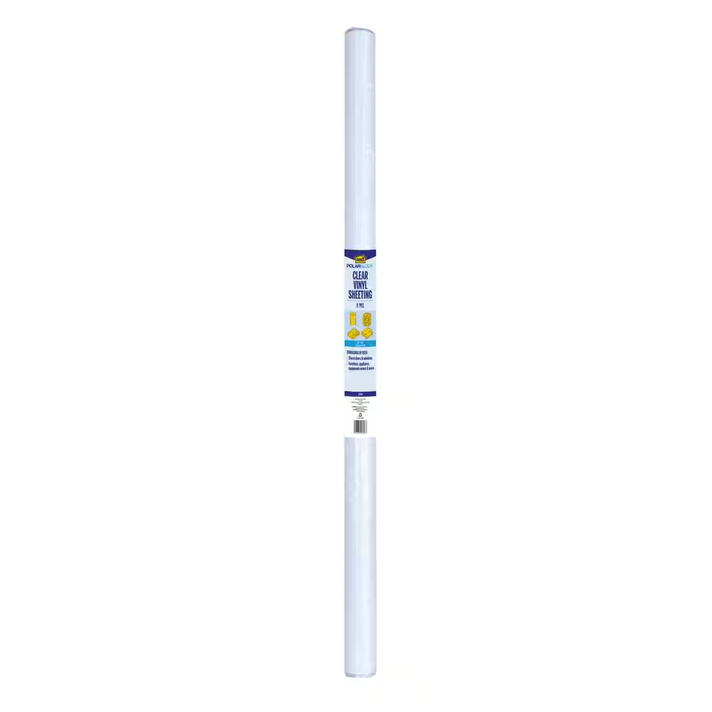 48 In. X 25 Ft. 8 Mil Clear Vinyl Sheeting Weatherstrip Adhesive