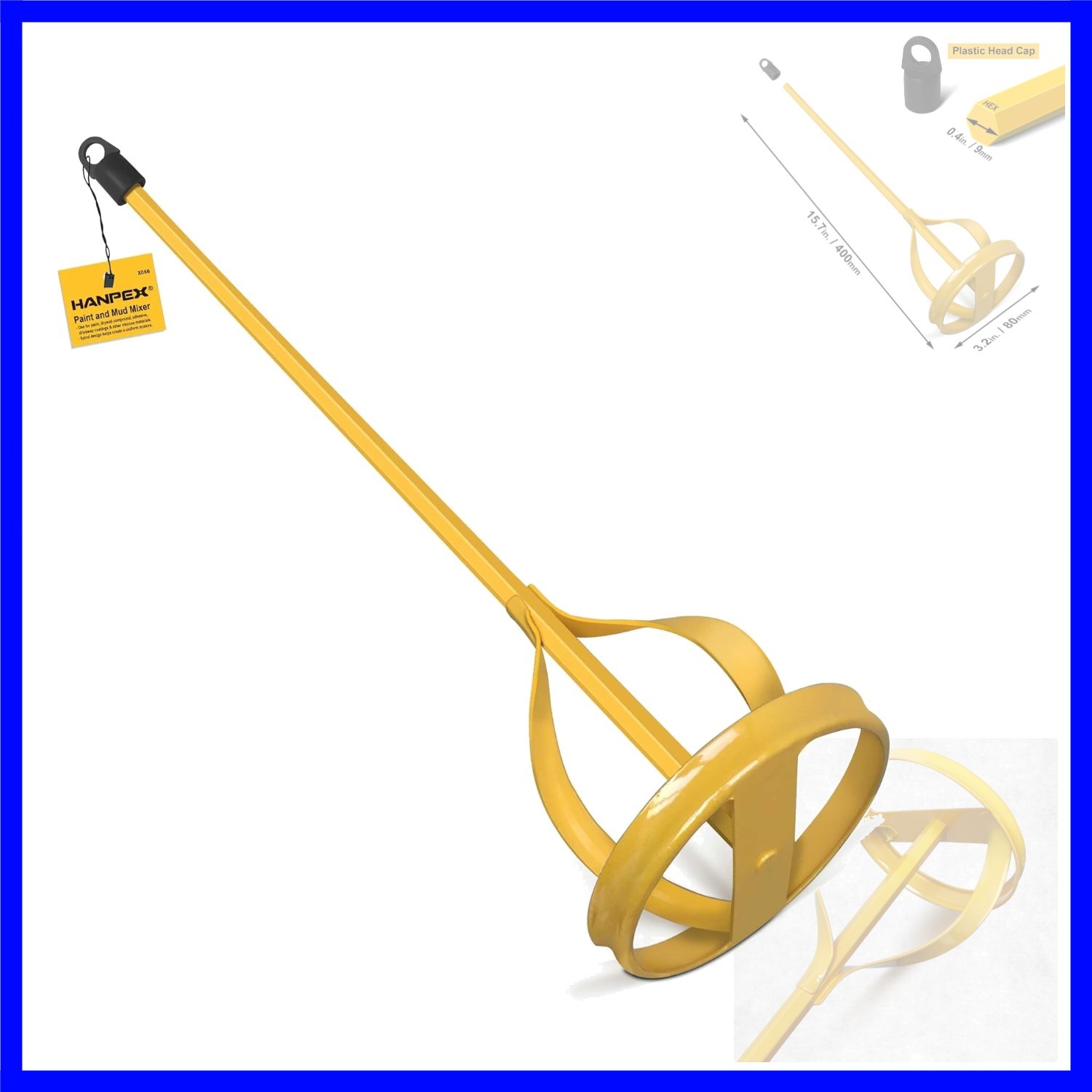 Paint and Mud Mixer, Paint Stirrer for Drill in 1 to 5 Gallon Bucket, Suitabl…