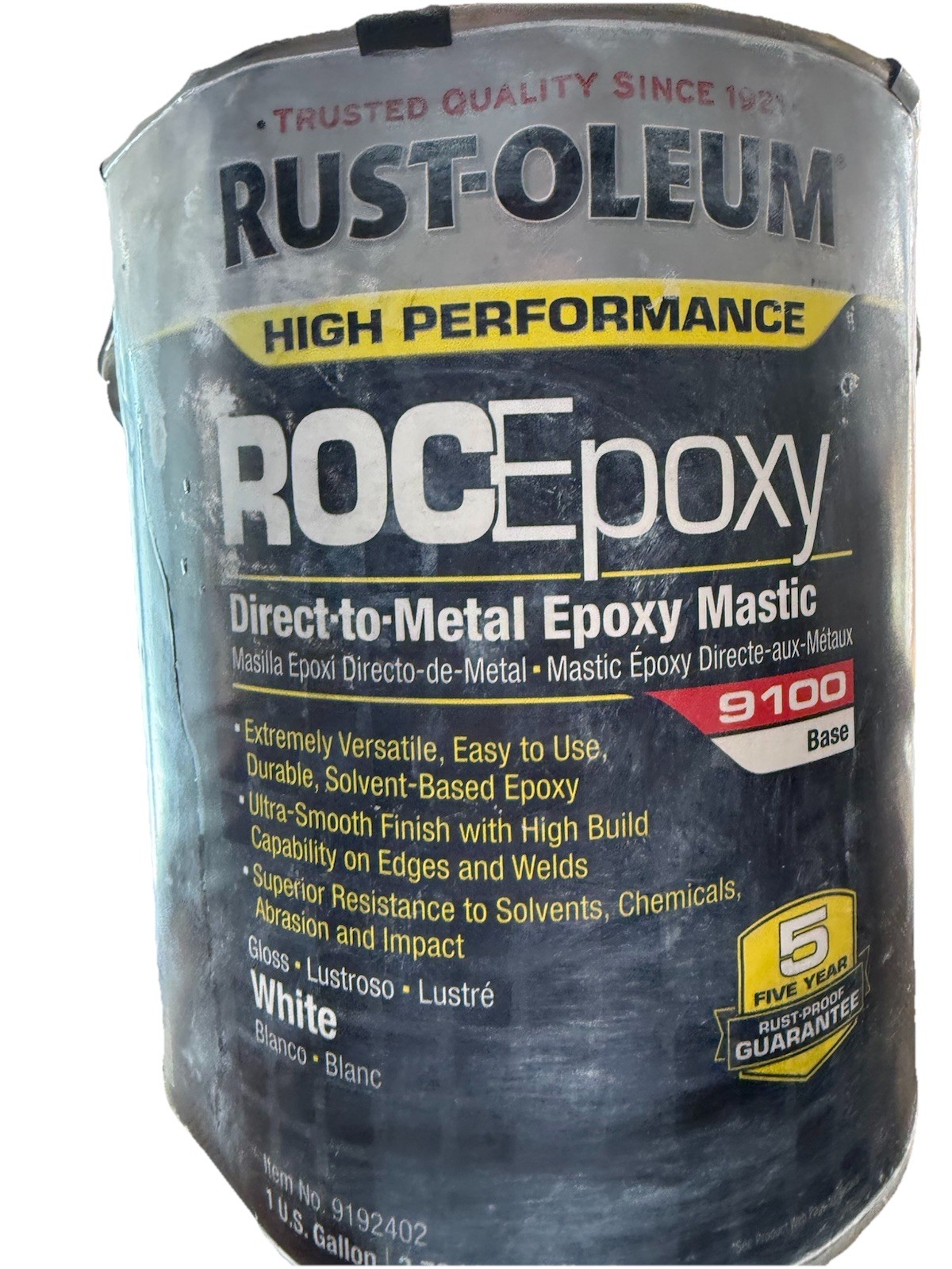 *Rust-Oleum 9182402 Epoxy Mastic Coating Base, Silver Gray, Semi-Gloss, 1 Gal,