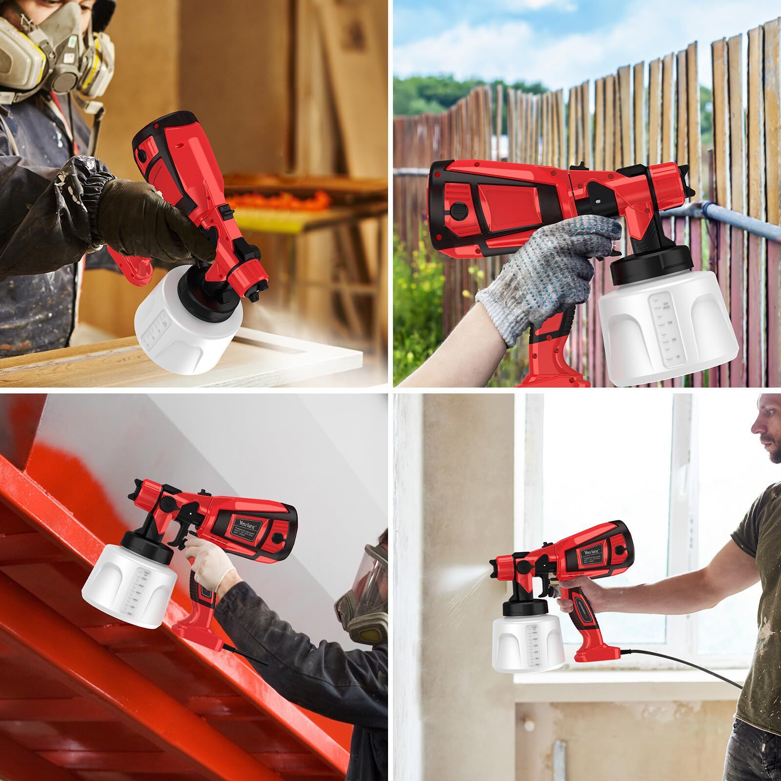 YesRight 1000W High Speed Paint Sprayer for Home, Fence & Furniture Projects