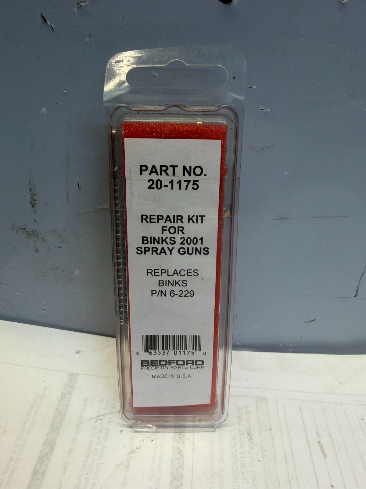 BEDFORD 20-1175 BINKS 2001 GUN REPAIR KIT, REPLACES 6-229 NEW FREE SHIPPING