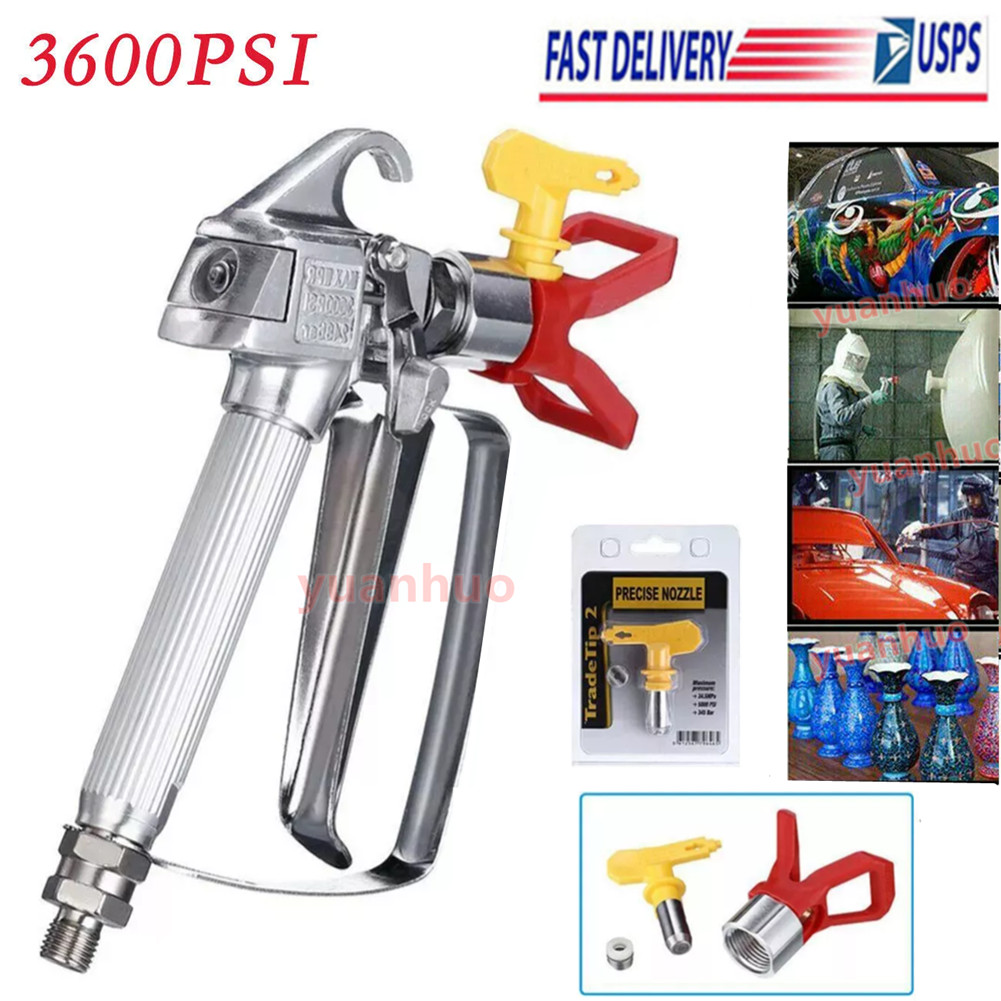 3600PSI Airless Paint Spray Gun 517 Spray Tip + Nozzle Guard For Wagner Sprayers