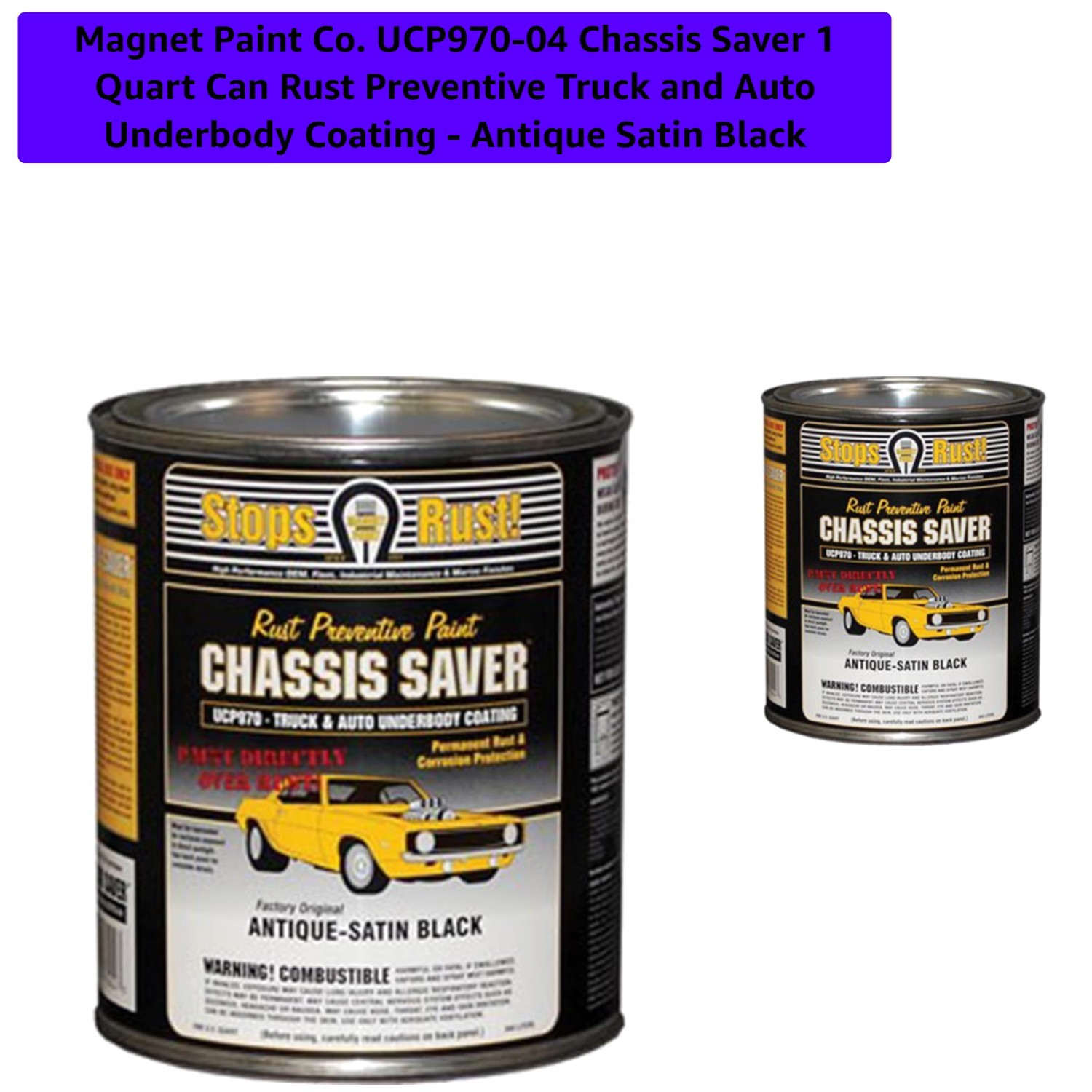 1 Quart Non-Toxic Satin Black Chassis Saver for Ultimate Rust Prevention