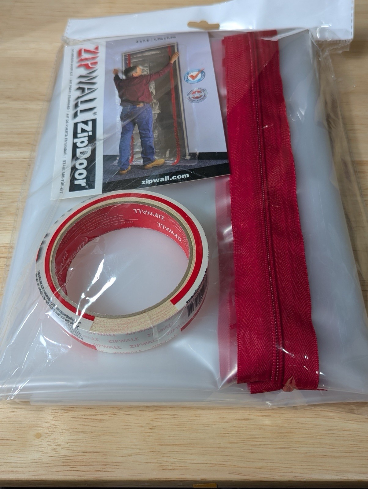 ZipWall ZipDoor Standard Door Kit Dust Barrier 4ft x 7.5ft Sealed New