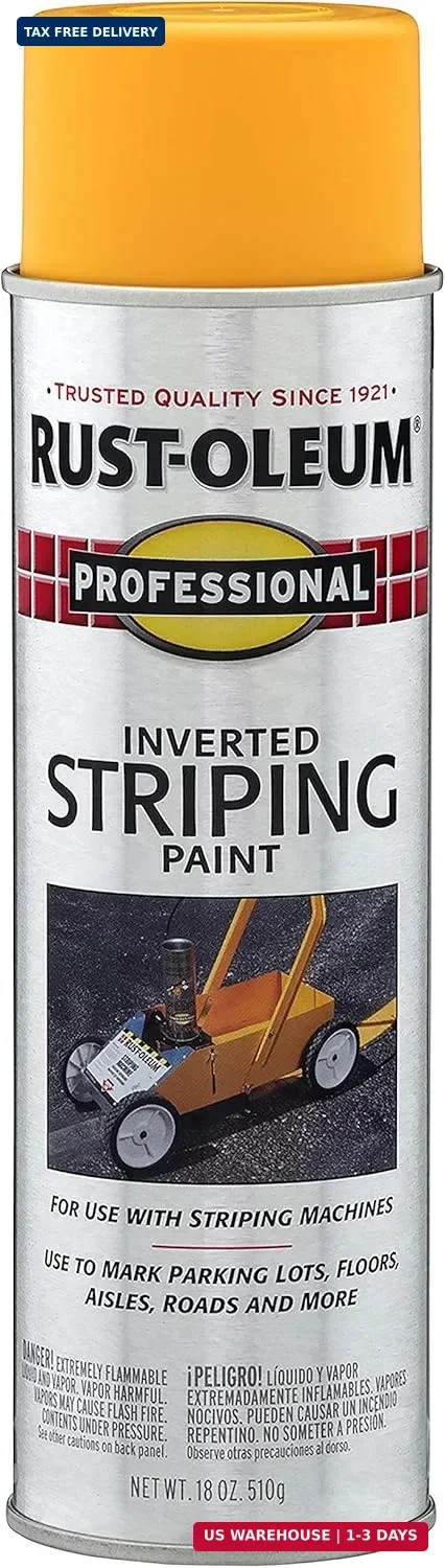 Rust-Oleum 2548838 Professional Inverted Striping Spray Paint, 18 oz, Yellow