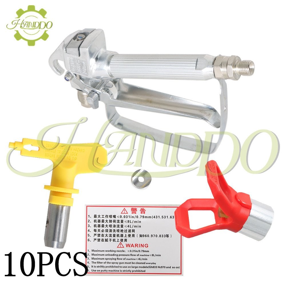 10 Pack 3600PSI Airless Paint Spray Gun w/ Tip&Tip Guard Sprayers For Sprayers