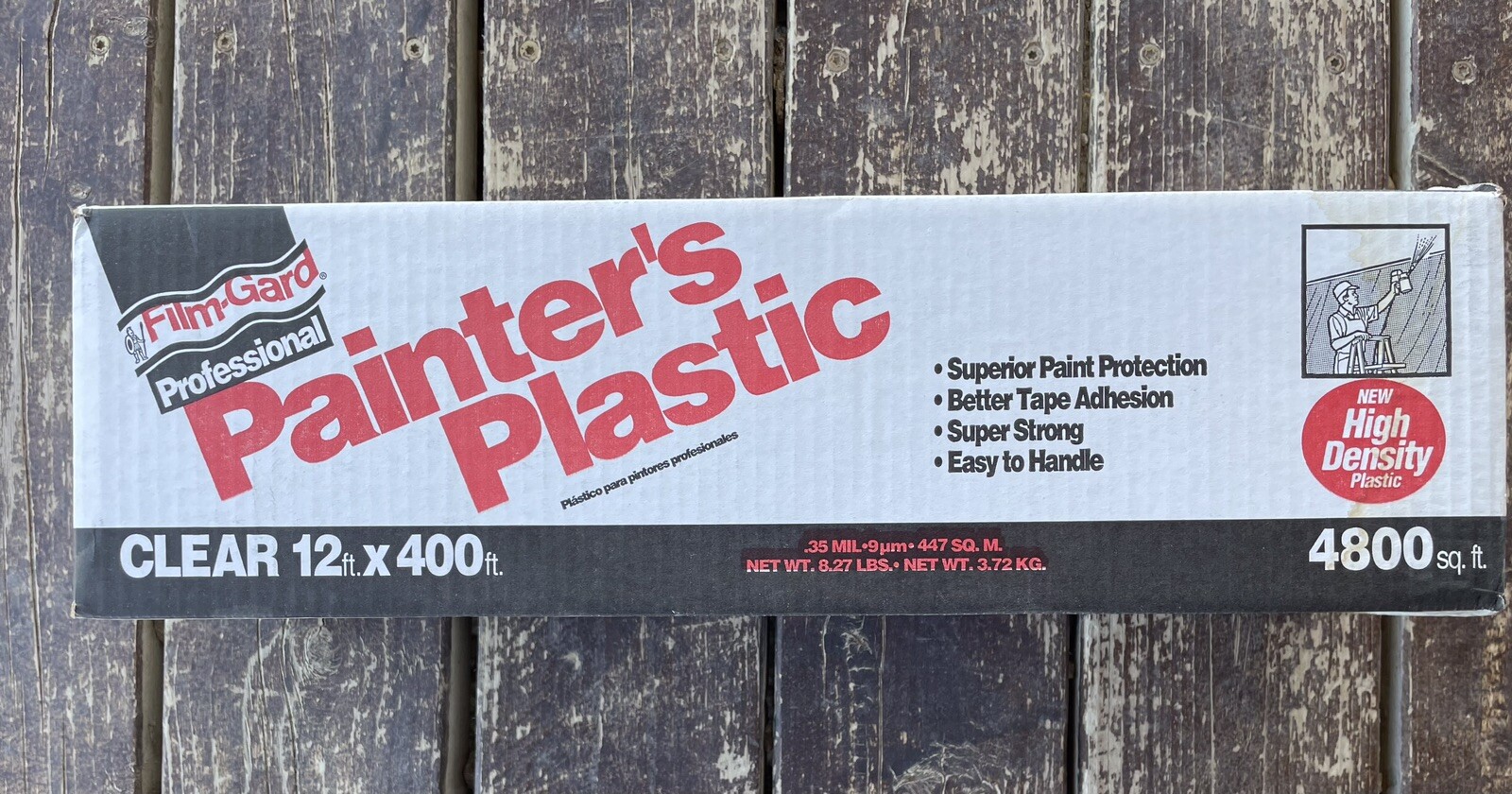 FILM-GARD Painter’s Plastic Sheeting 12 Ft X 400 Ft 0.31 Mil 4800 sqft – NEW!