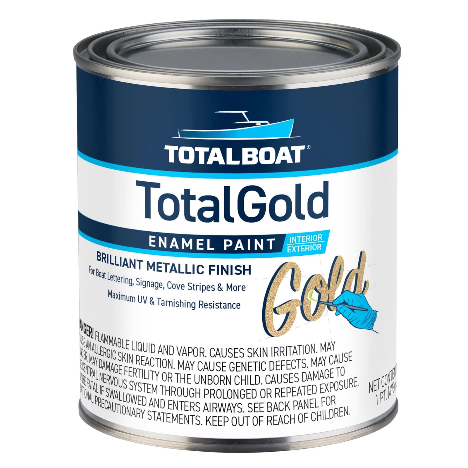 Totalboat Totalgold Gold Enamel Metallic Paint For Boats Sign Lettering And