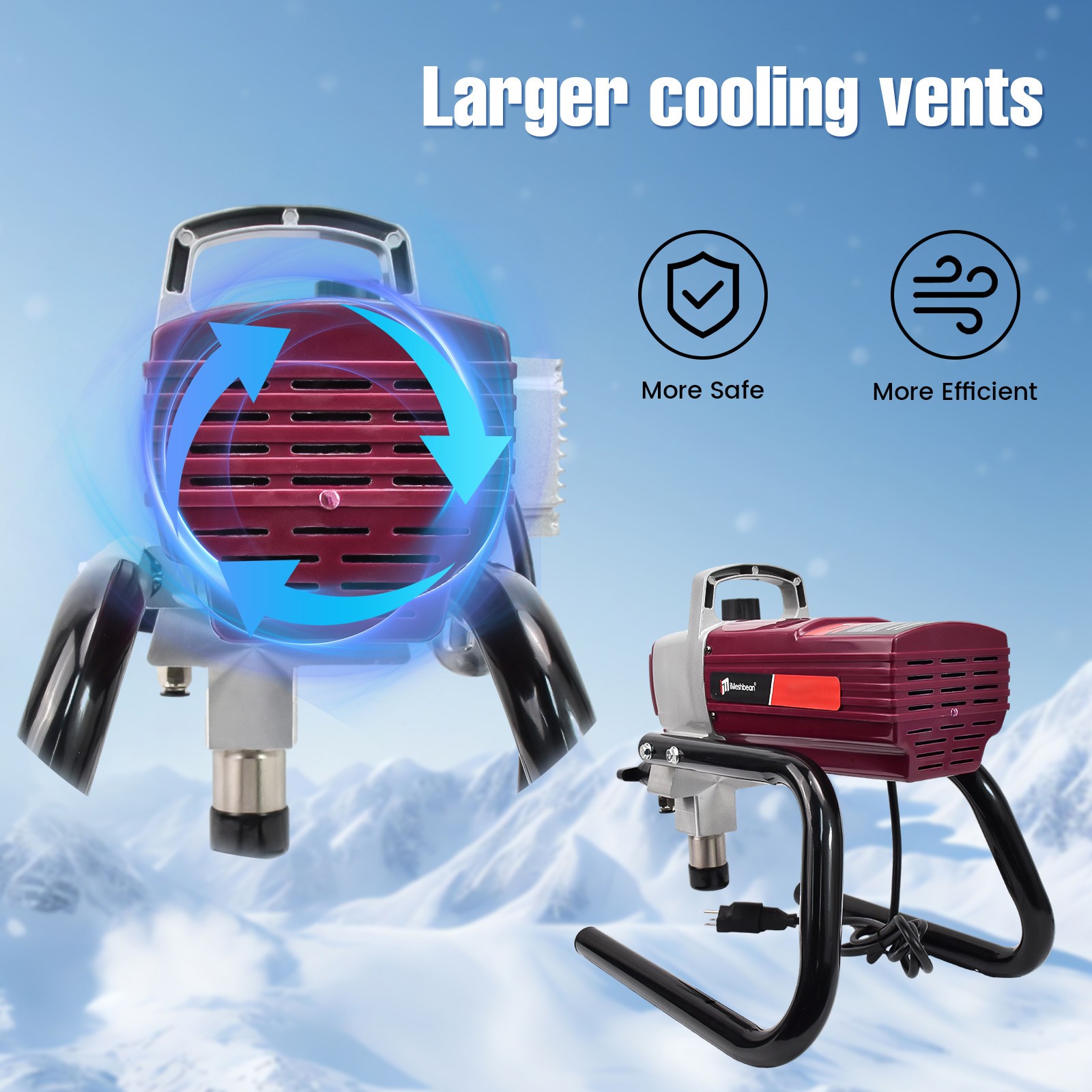 2.5HP High Pressure Airless Paint Sprayer High Efficiency Power Painting 220V