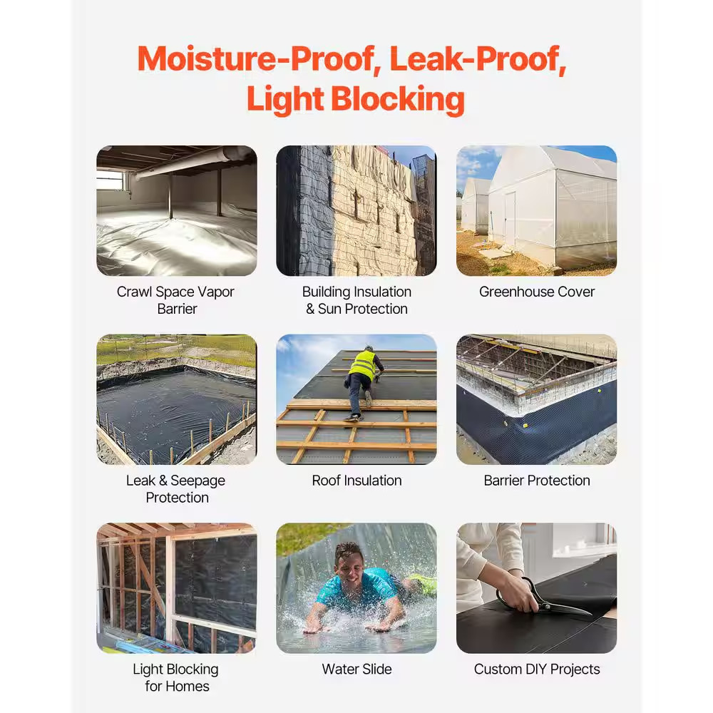 10 Mil Plastic Sheeting 10 X 100Ft., Heavy Duty Drop Cloth Tarp, Double-Sided Bl