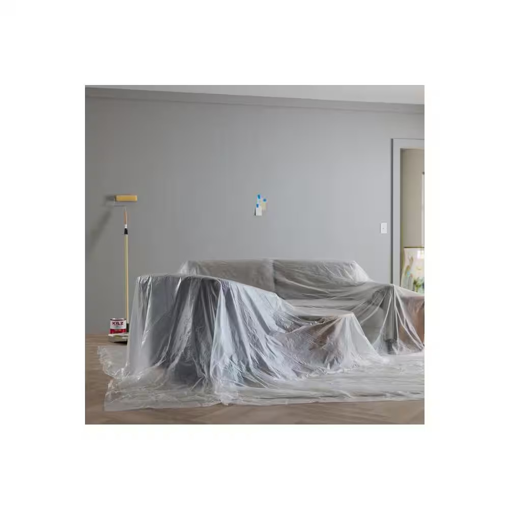 Plastic Sheeting Roll 9 ft x 400 ft Painters 0.31 Mil Clear Multi-Purpose Cover
