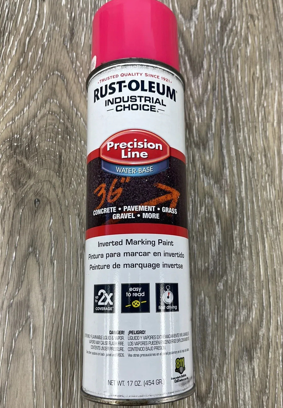 Rust-Oleum 1861838 Fluorescent Pink Inverted Marking Paint 17 oz. Lot of 2