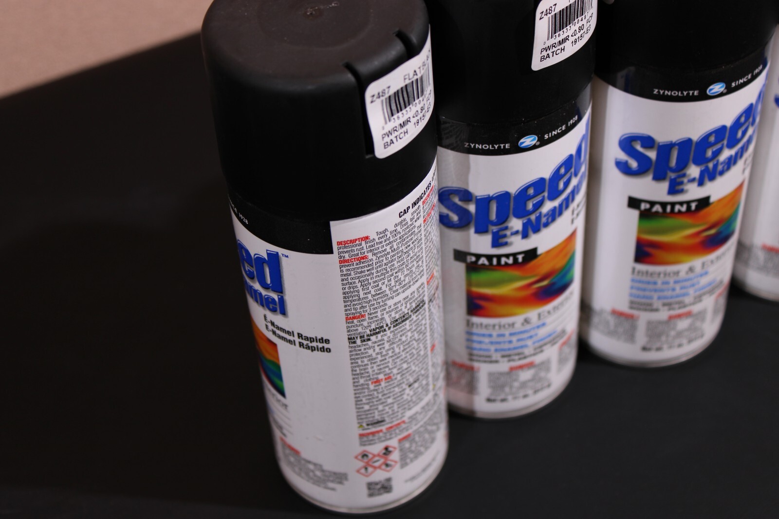 Aervoe Z487 Flat Black Speed E-namel Spray Paint 11 oz. 4-Pack