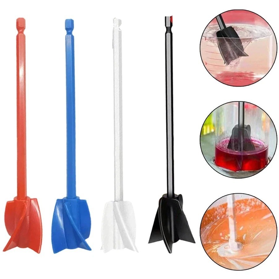 1pc Epoxy Resin Mixer Paddle Drill Attachment Stirrer Drill Chuck – Black