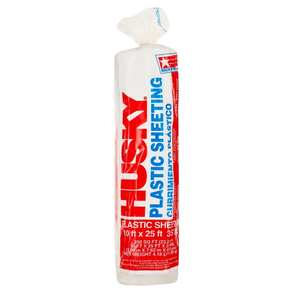 3.5 Mil Clear Plastic Sheeting 10 ft x 25 ft 2-Pack Utility Film Cover Drop