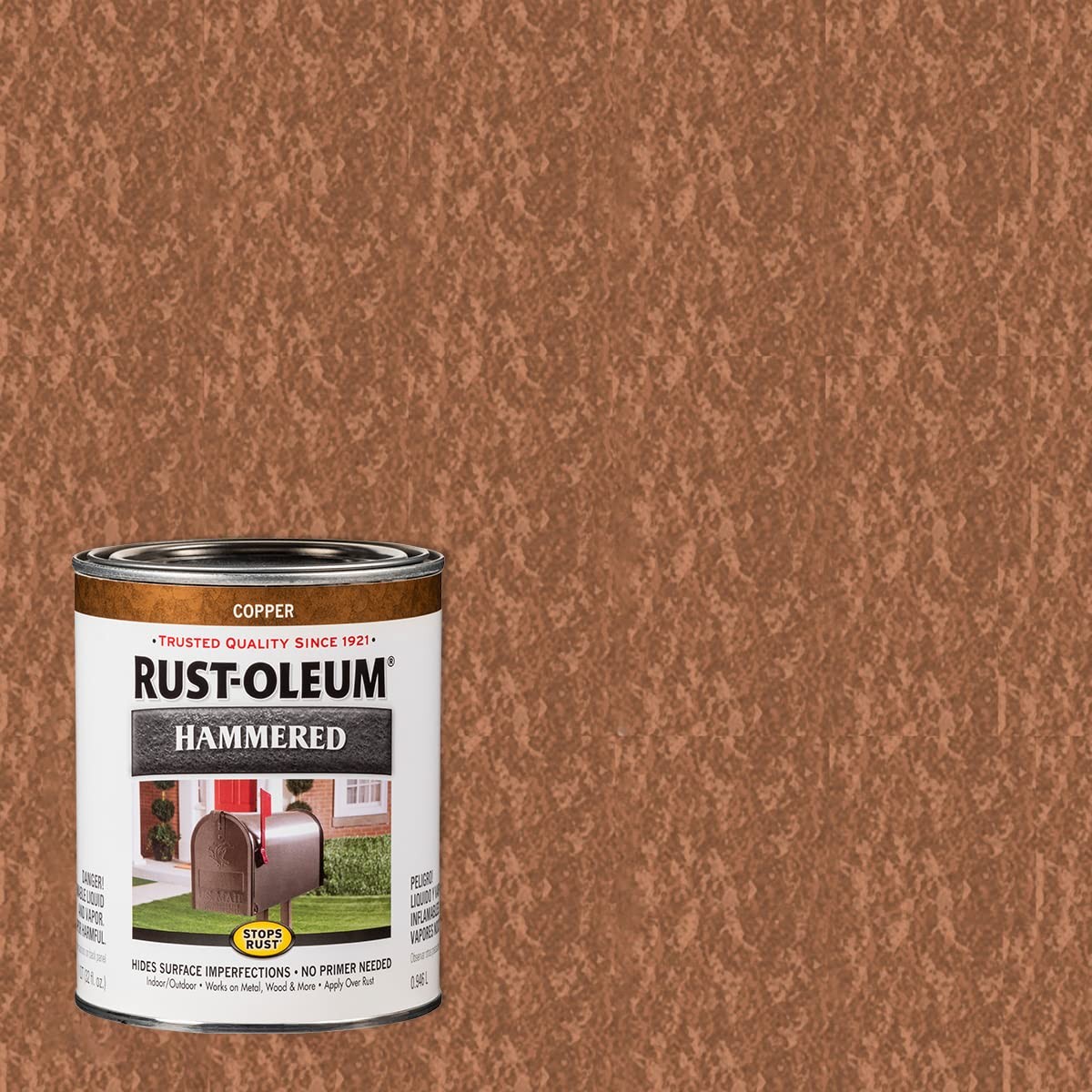 Rust-Oleum 239074-2PK Stops Rust Hammered Finish 32 Fl Oz (Pack of 2), Copper