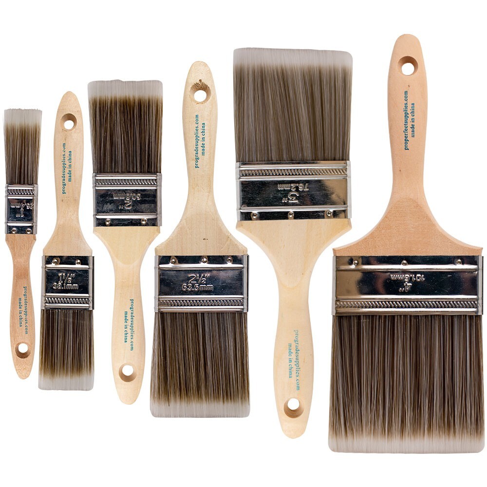 5 Piece Flat and Angle Brushes for All Latex and Oil Paints & Stains