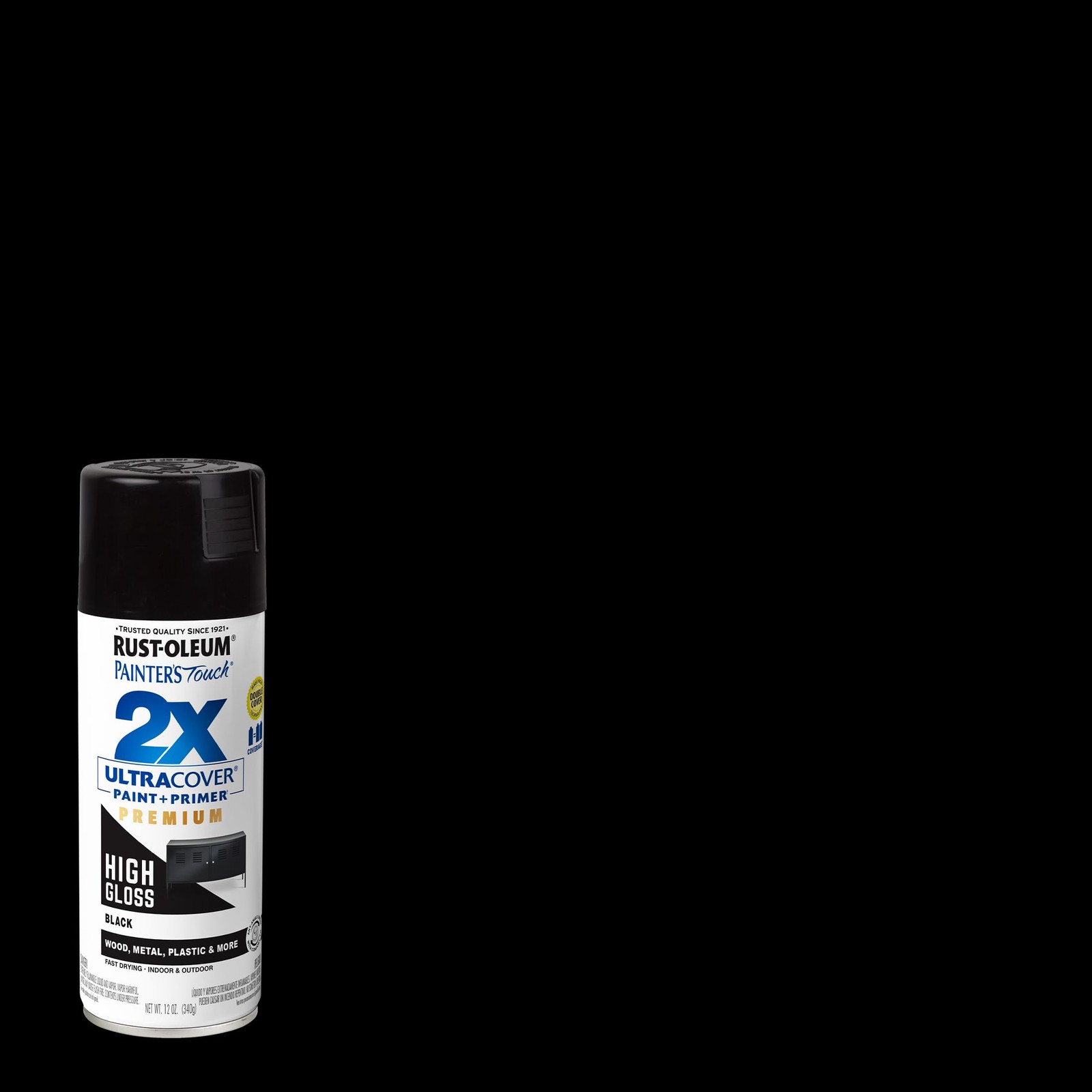 Rust-Oleum Painter’s Touch 2X Ultra 12 Ounce (Pack of 1), High Gloss Black