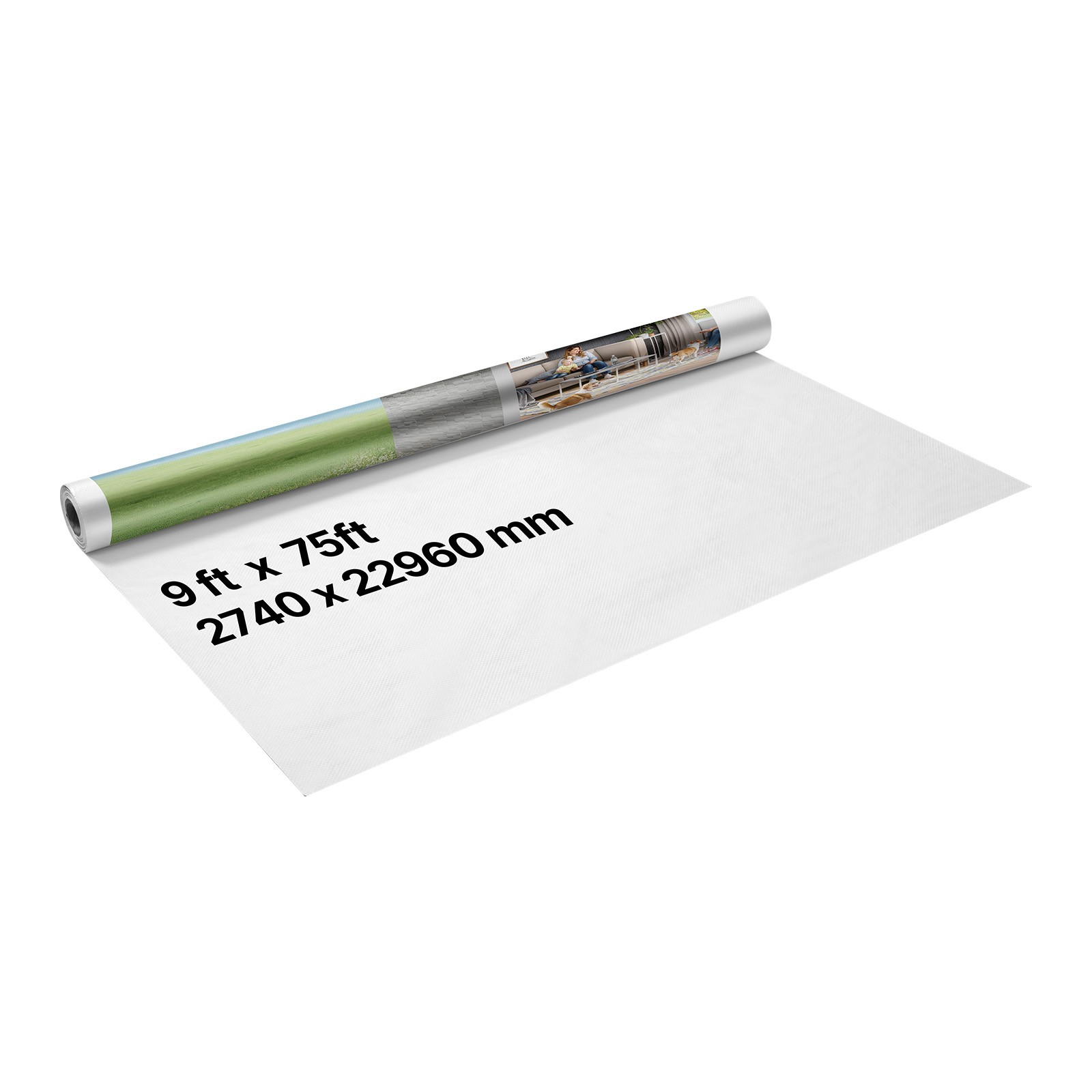 VEVOR 9 x 75 ft House Wrap 0.13 mm Thick Drop Cloth Vapor Barrier Covering