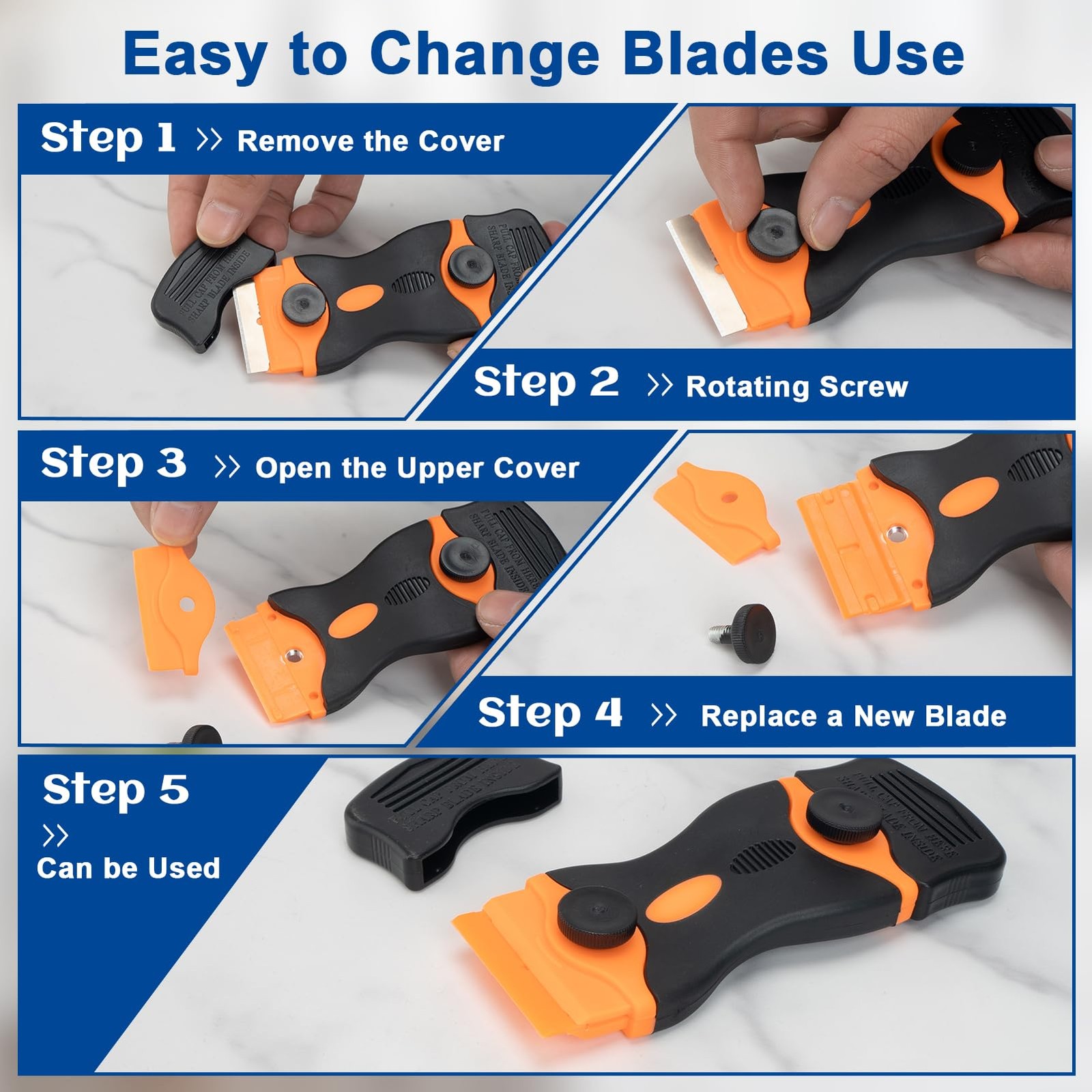 Aisoso 2 Pack Razor Scraper Tool w/ 40 Replacement Blades FROM USA