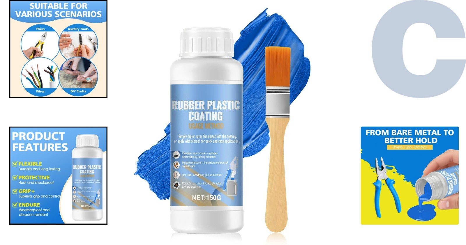 Flexible Liquid Rubber Dip – 150g Protective Coating for Tools and Crafts