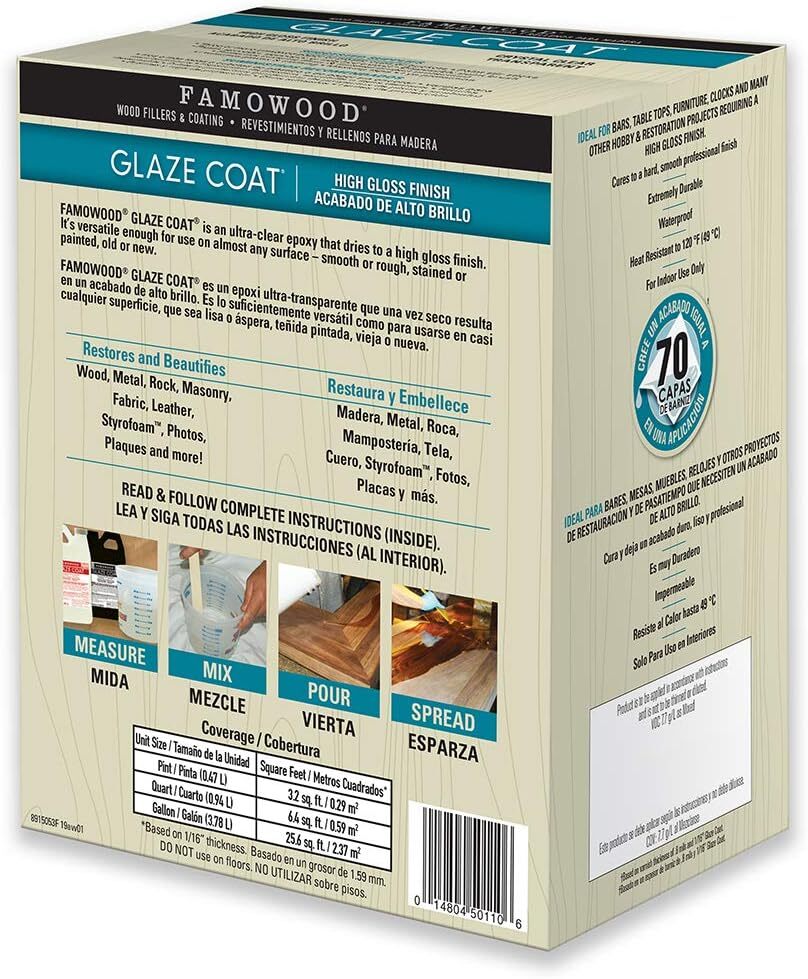FamoWood Glaze Coat Kit – 1 Gallon, Clear (5050110)