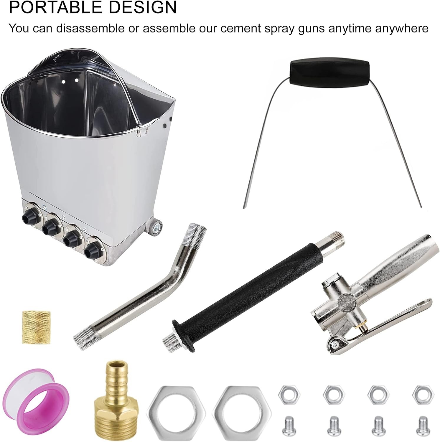 Stucco Cement Mortar Plaster Sprayer with Cover Wall and Ceilings Hopper with…