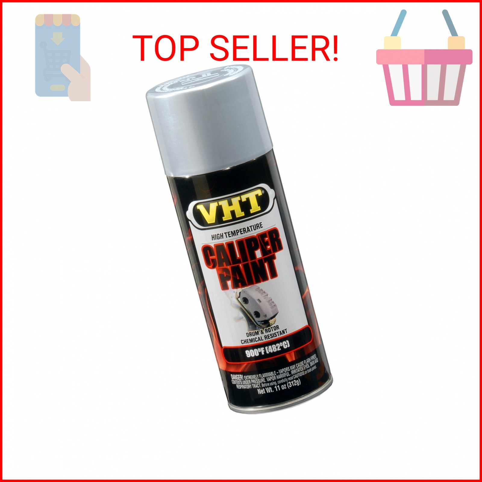 VHT SP735 Brake Caliper Spray Paint – Cast Aluminum – 11 oz Aerosol Can