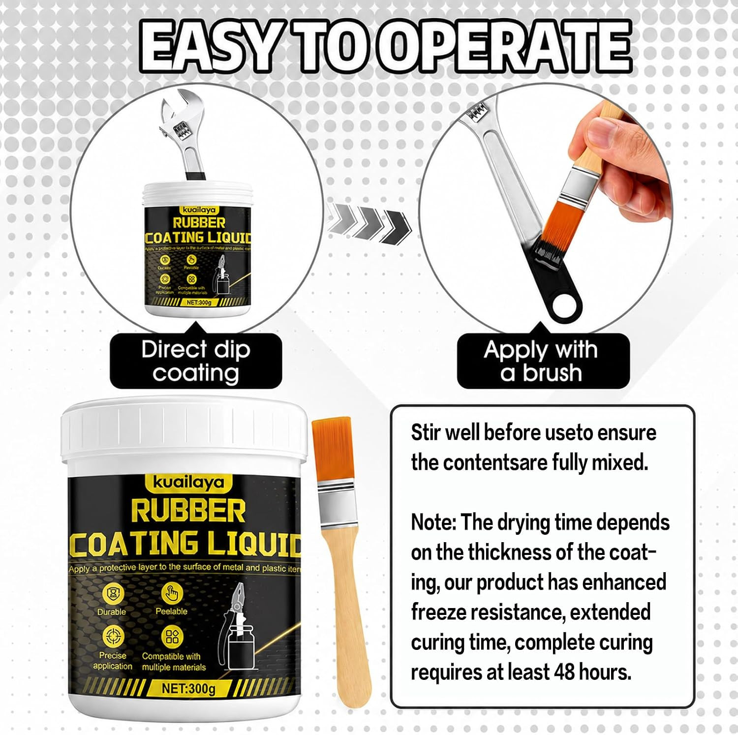 Rubber Dip for Tools, Liquid Rubber Dip Tool Handle Dip Coating Effective Protec