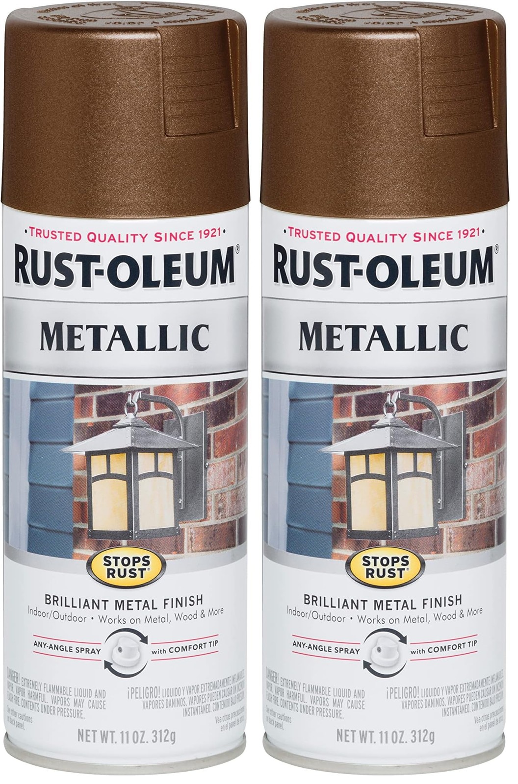 Rust-Oleum 286525 Stops Rust Metallic Spray 11 Fl Oz (Pack of 2), Dark Copper