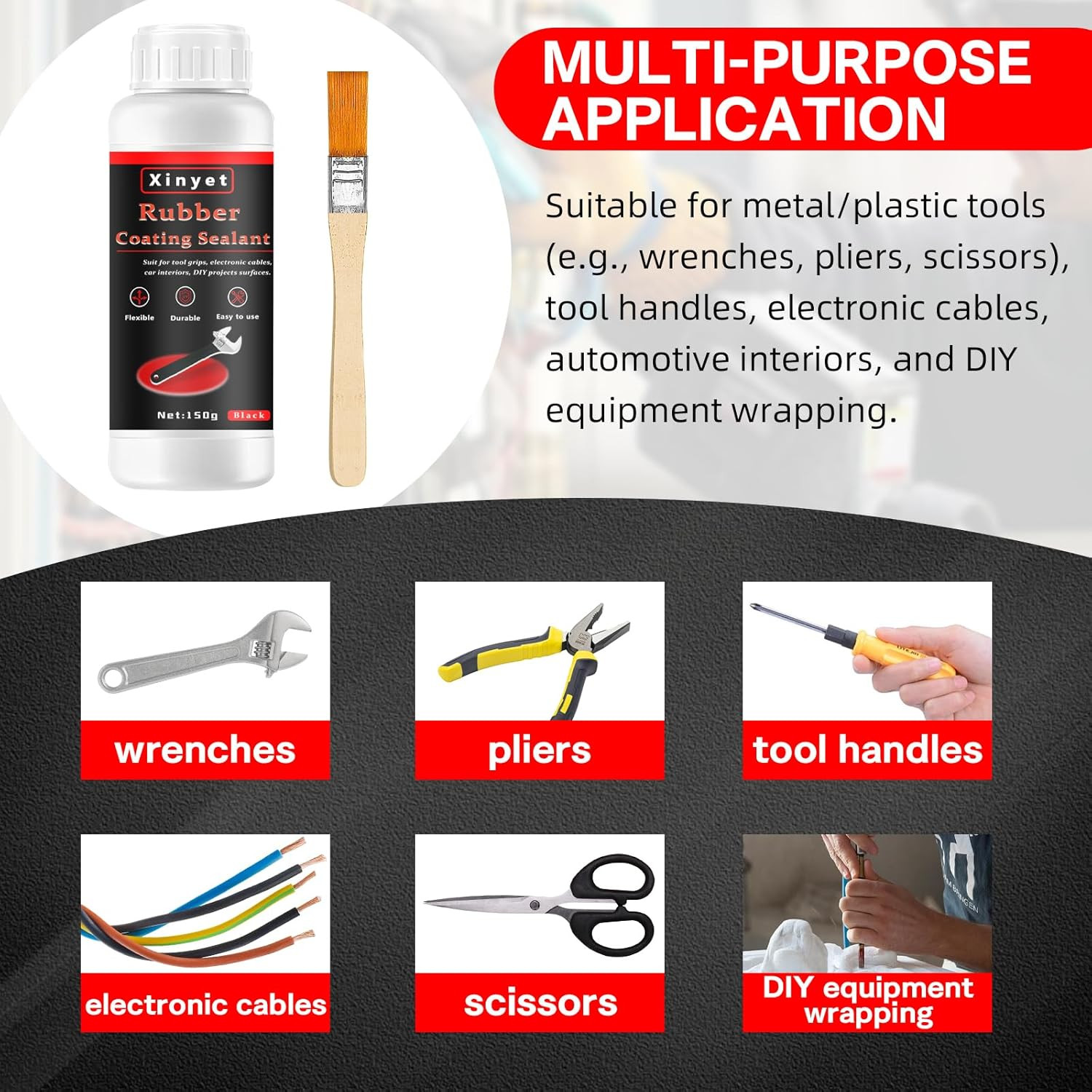 150Ml Tool Dip Rubber Coating, Rubber Dip for Tools, Waterproof, Flexible