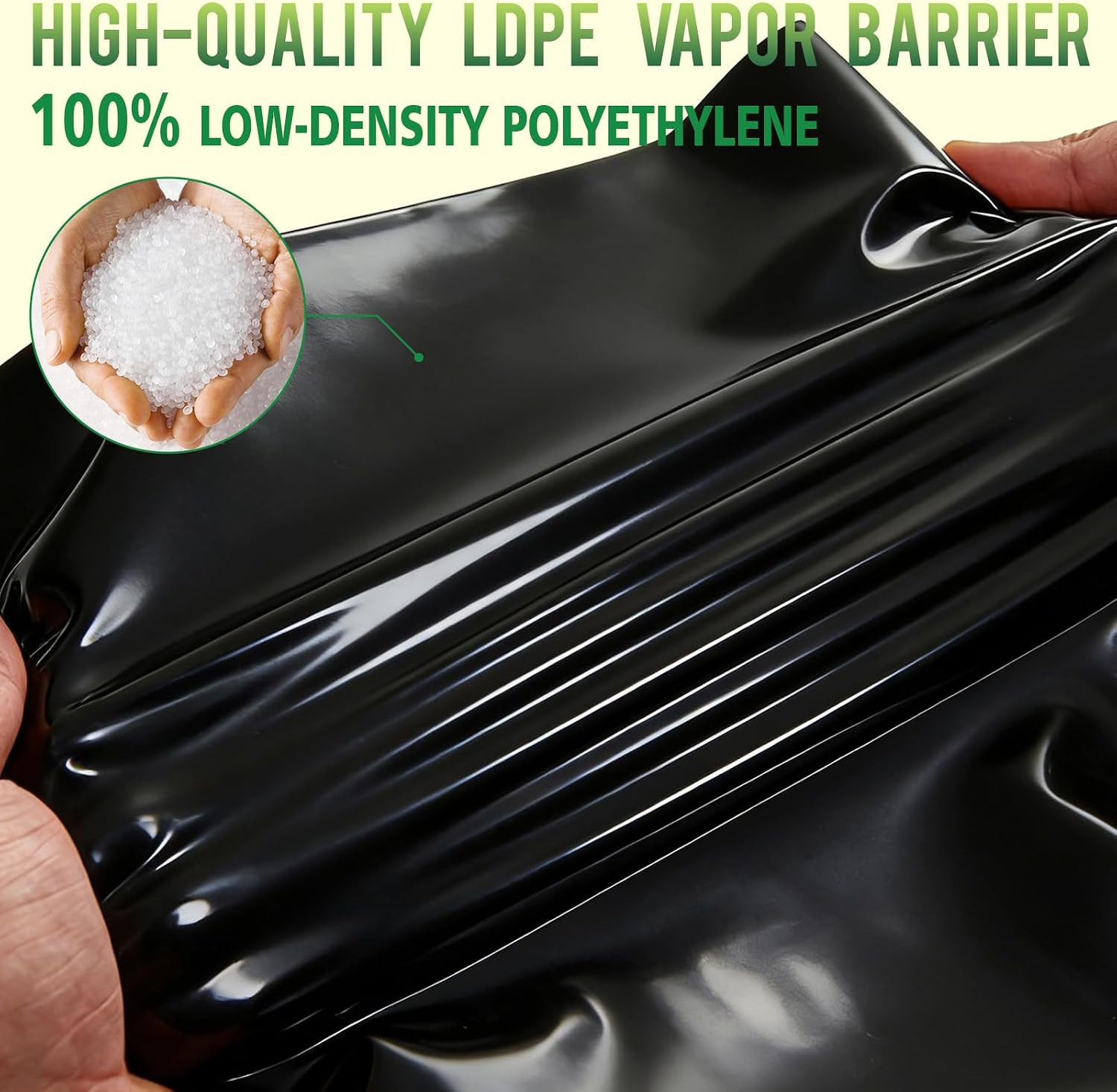10Ft X 100Ft 10 Mil Black Plastic Sheeting Heavy Duty, LLDPE Vapor Barrier for C