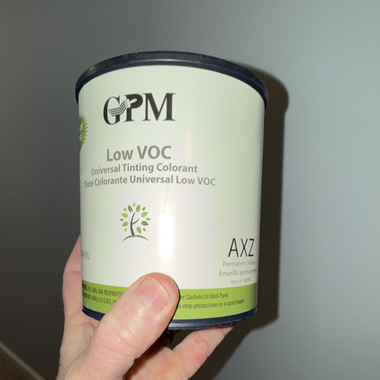GPM Low VOC Universal Tinting Colorant Permanent Yellow Can 1 qt