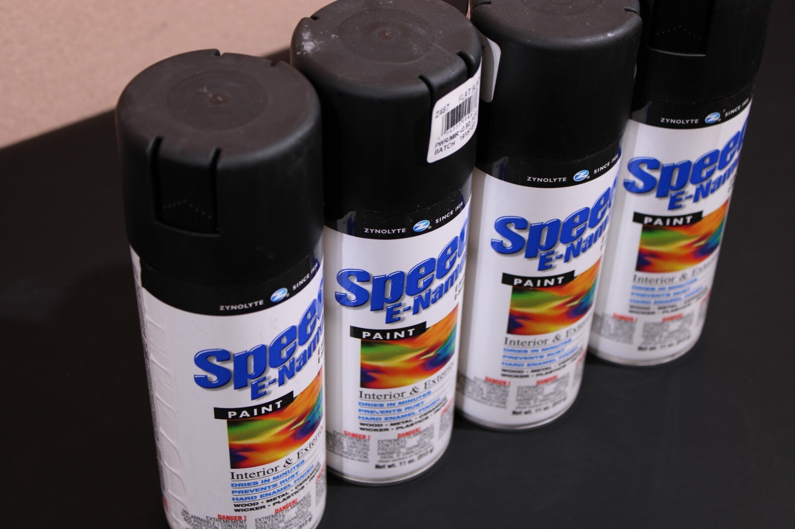 Aervoe Z487 Flat Black Speed E-namel Spray Paint 11 oz. 4-Pack