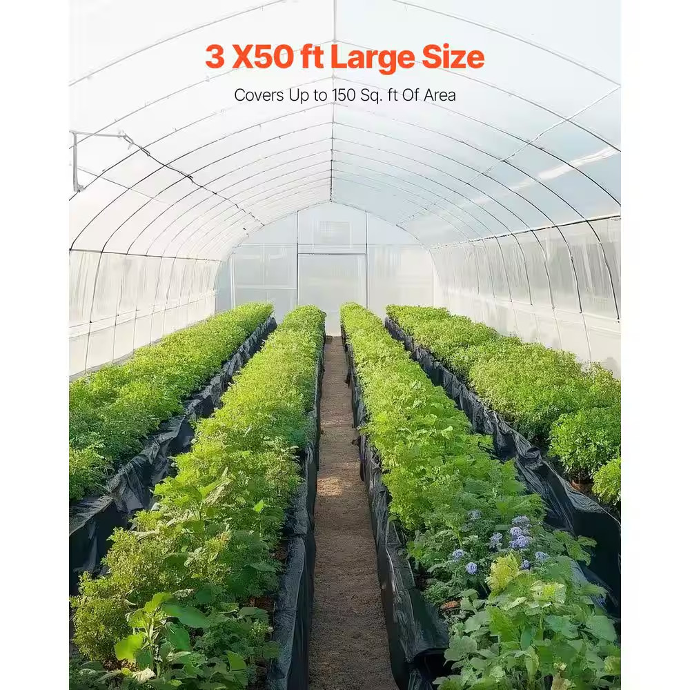 3 Ft. X 50 Ft. Plastic Sheeting, 4 Mil Heavy Duty Roll Black Polyethylene Tarp f