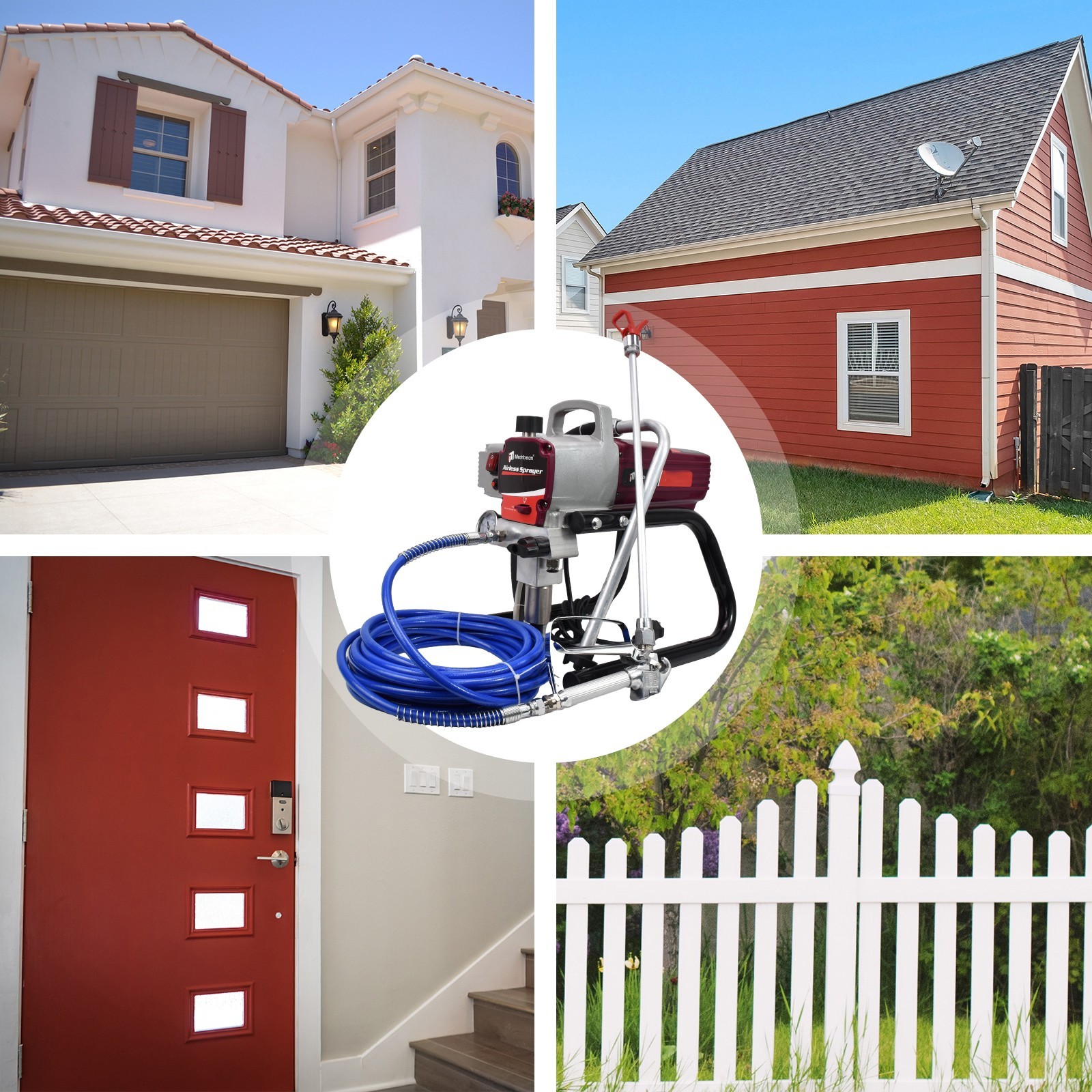 5HP Electric Airless Paint Sprayer High Efficient 3300PSI W/Extension Rod 110V