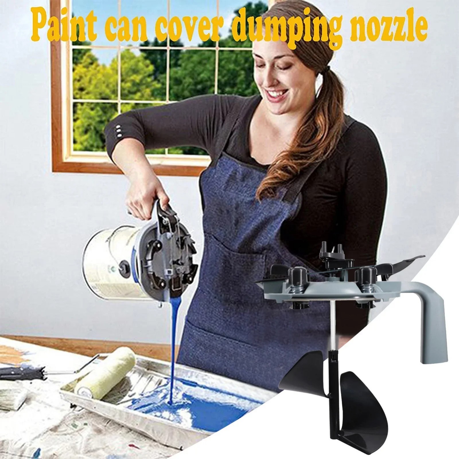 Stir Pour Paint Mix Handle Cover Coating Stirrer 1L/4L Paint Can Lid Mixer