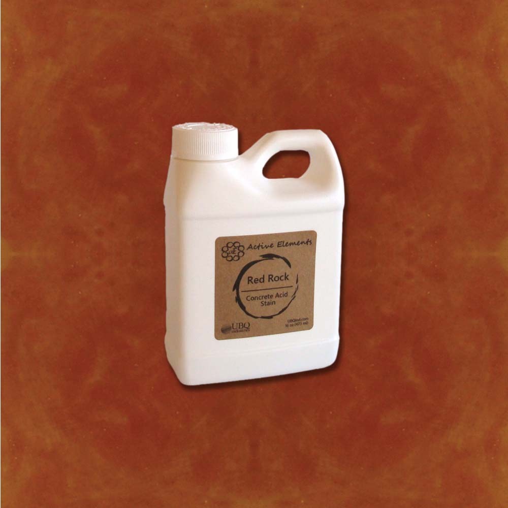 Concrete acid stain sample size red, orange, terra cotta 16oz red rock
