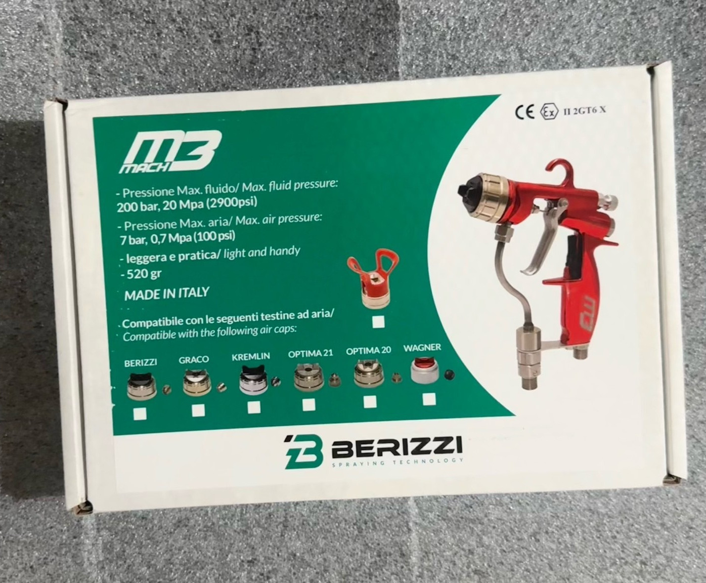 Berizzi MB Spray Gun | 2900 PSI | Compatible w/ Graco.