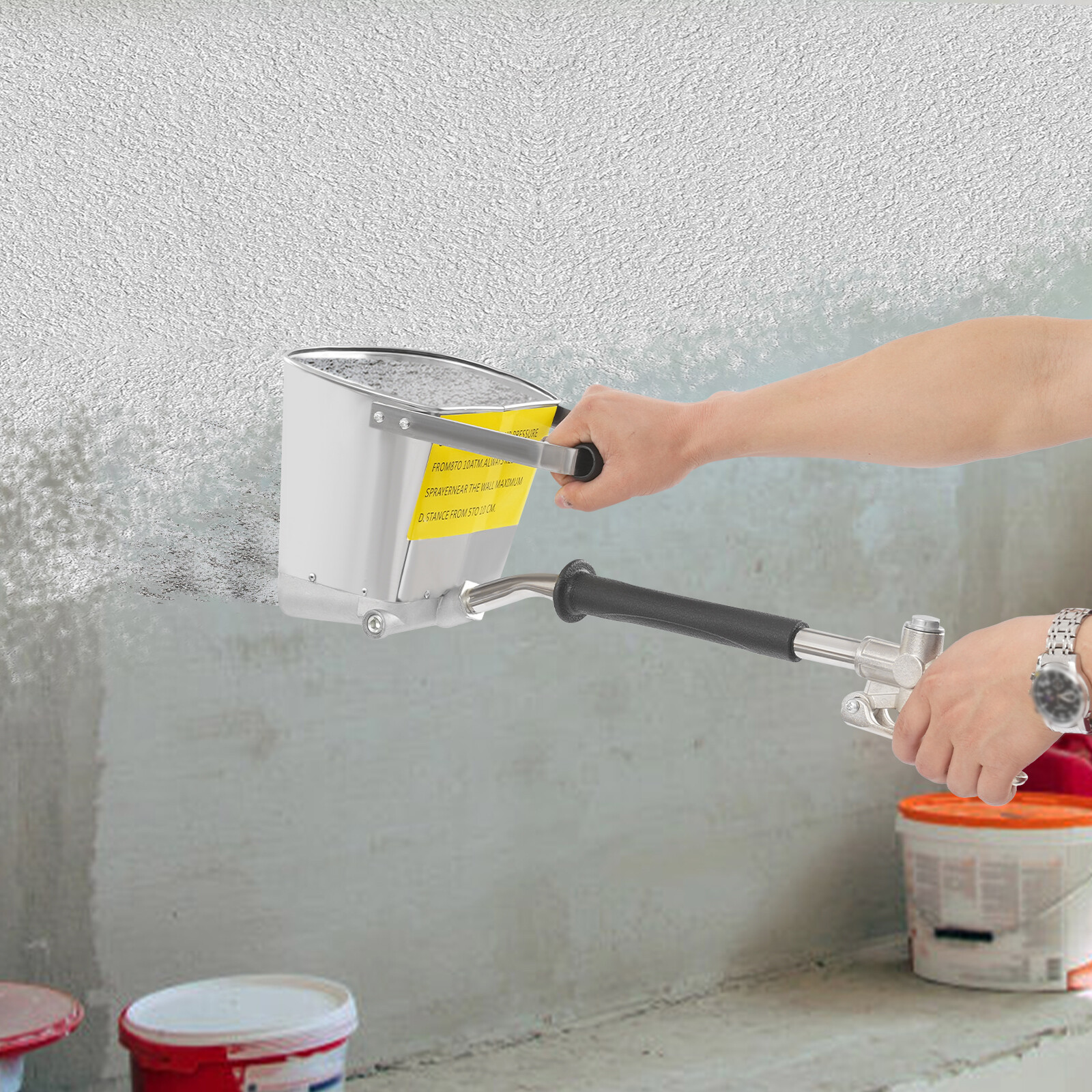 4L/0.88 Gallon Cement Texture Hopper Stucco Sprayer Stucco Cement Sprayer 2600W