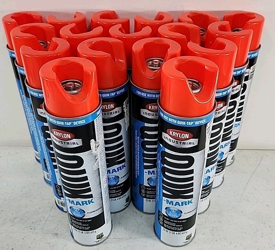 Marking Paint Krylon QUIK-MARK Water-Based Inverted 22oz Fluorescnt Orang (17)
