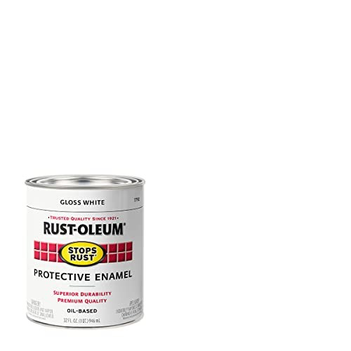 Rust-Oleum Stops Rust Protective Enamel Paint, Gloss White, 1 Quart