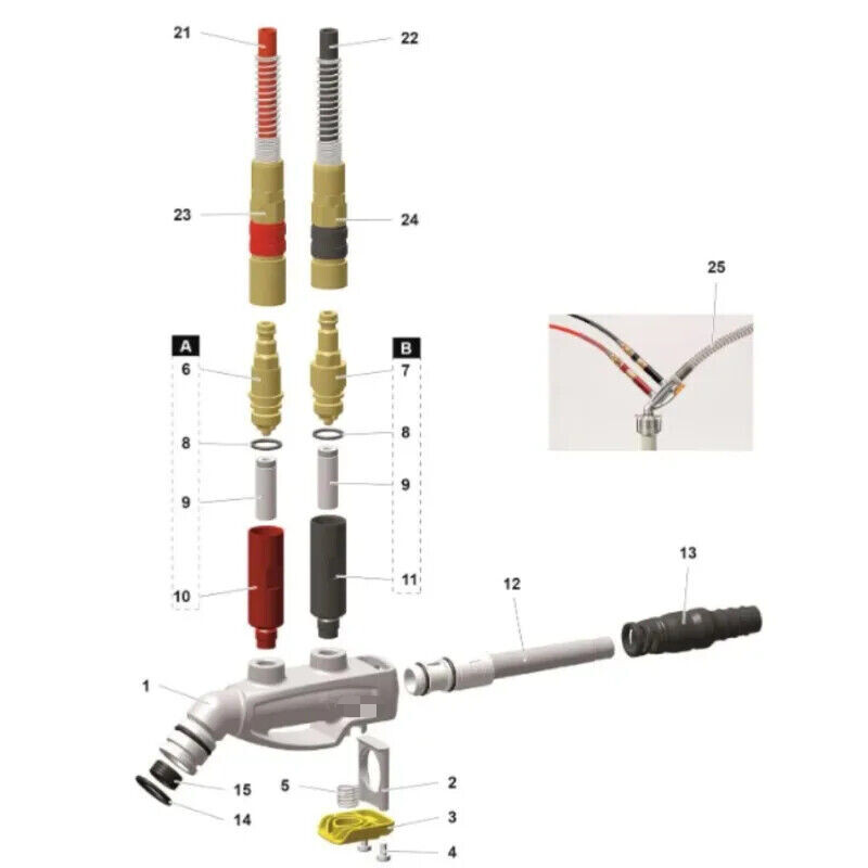 10Pcs Hose Connector 1014806 for iFlow IG07 Powder Injector Pump