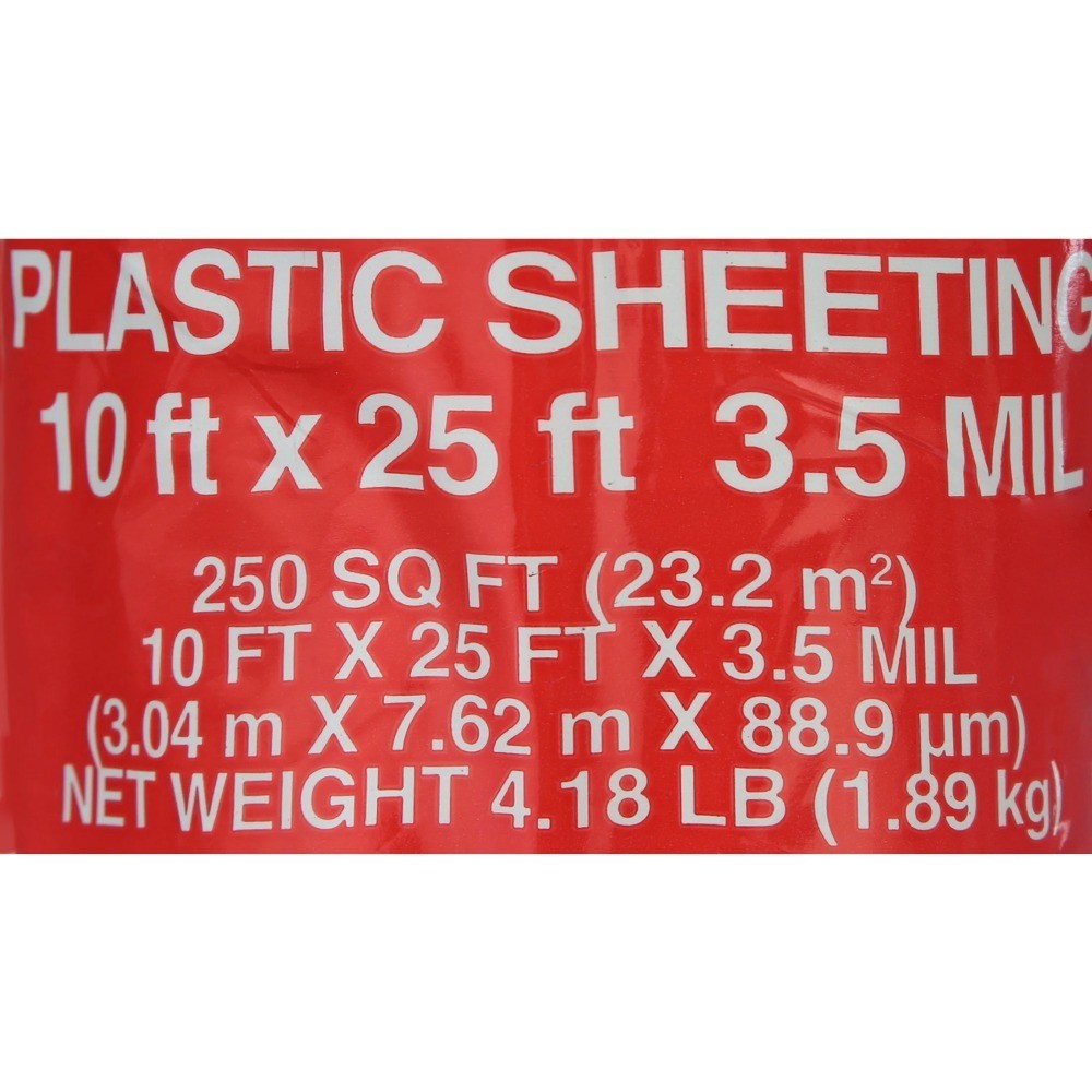 3.5 Mil 10 ft x 25 ft Black Plastic Sheeting Cover Film Poly Tarp Roll for Paint