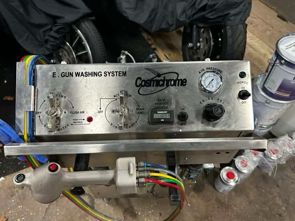 Cosmichrome E-Gun Washing System 0.5hp 1 Gal Cart w/ 6ft Hose Gauge Counter