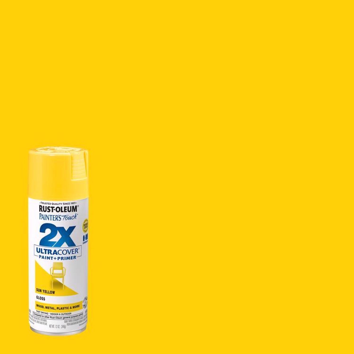 Rust-Oleum 249092 Painters Touch Gloss Sun Yellow Spray Paint 12 oz. (Pack of 6)