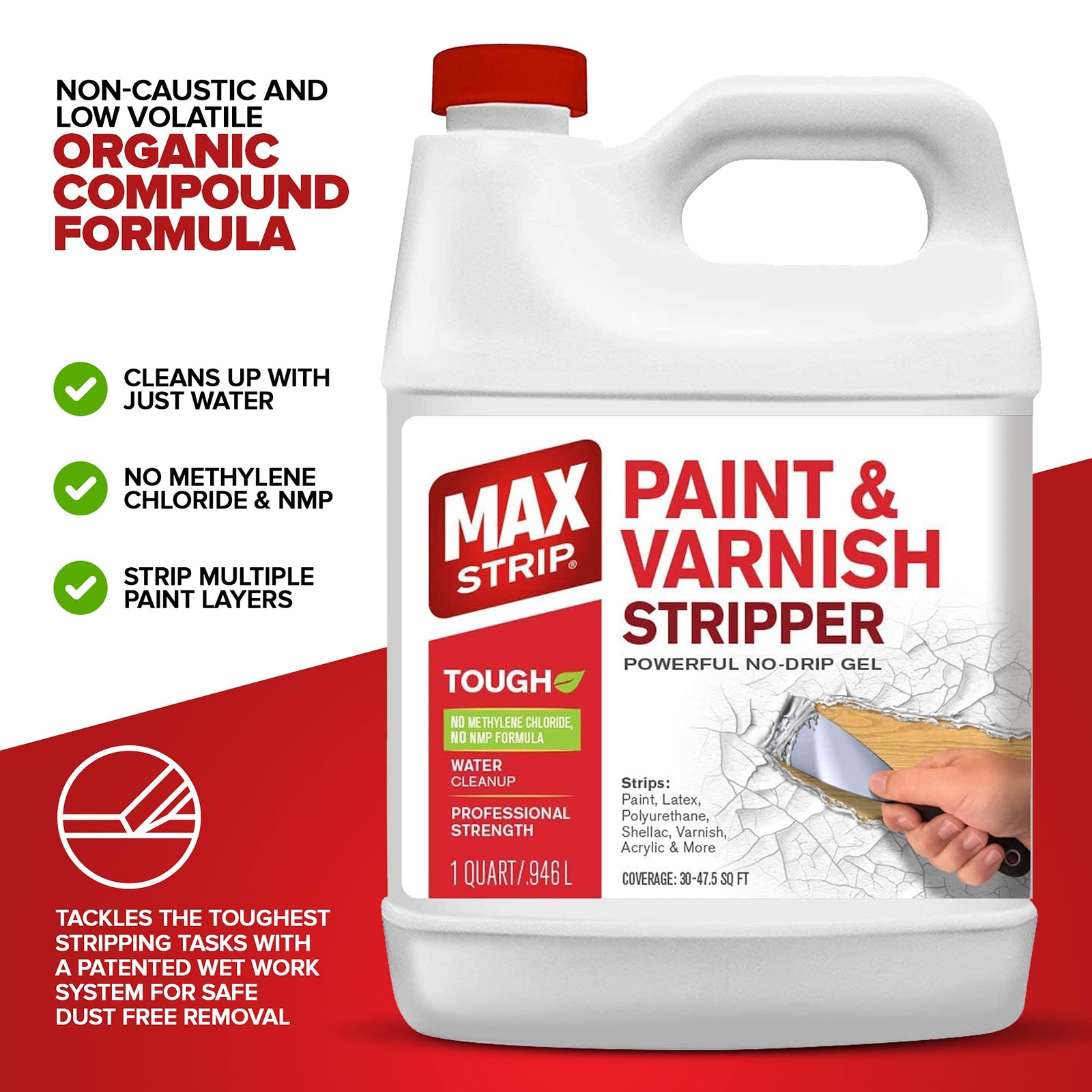 Max Strip Paint Varnish Stripper 32Oz – Paint Stripper For Multiple Layers Of