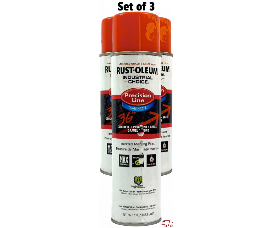 Rust-Oleum Inverted Marking Paint Orange Water Based 17 oz Set of 3