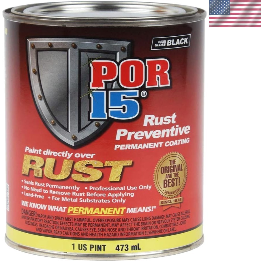 Protective Rust Preventive Coating – 16 Oz Semi-Gloss Black for Metal and More