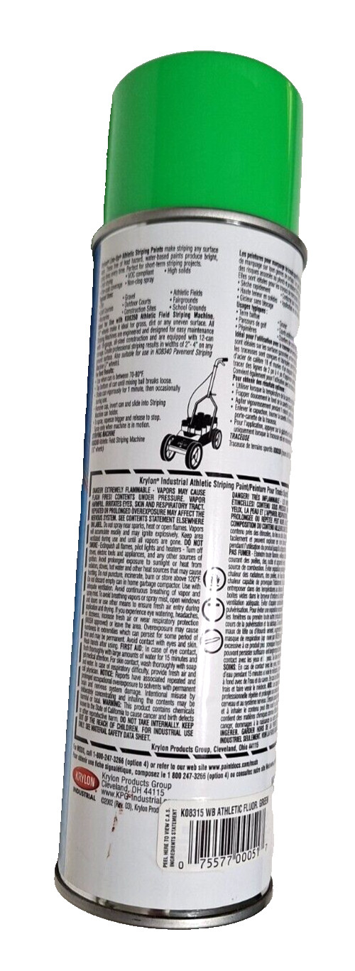 Krylon Industrial A03630004 Inverted Marking Paint, 17 Oz., Fluorescent Safety